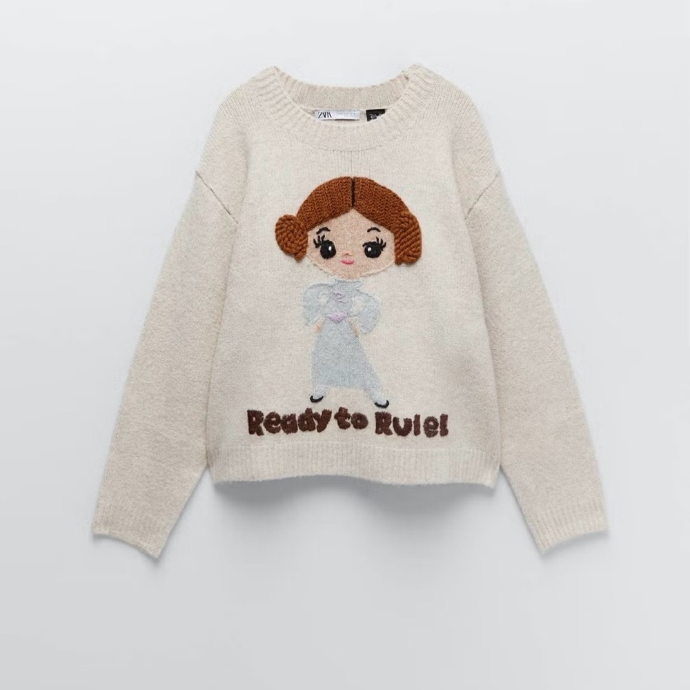 Zara Limited Edition Collectible Princess Leia StarWars Oversized Sweater M
